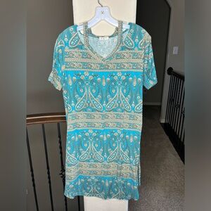 Bulotus Abstract Print Cotton Blend Dress Size 2x